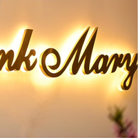 Enseigne pour extérieur intérieur en métal acrylique 3D avec logo rétro-éclairé en lettres de canal personnalisées pour entreprise et magasin