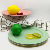 Assiettes écologiques en paille de blé et plastique PP de qualité alimentaire de 10 pouces pour restaurants et camping, modèle MKY Sdl-071