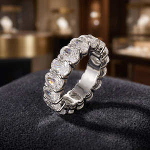Customized IGI Certified Rhodium Luxury White Gold Prong Setting Diamond Engagement <b>Ring</b> Free Engraving for Wedding Gift - Product Image 1