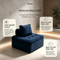 Canapé modulaire élégant en velours côtelé pour salon de condo, gain de place, sectionnel minimaliste, confort paresseux, canapé compressé