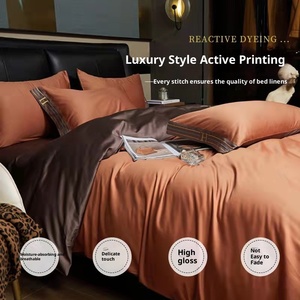 Cao cấp 100% bông Khăn trải giường Quilt Cover và bốn mảnh đặt đôi dài STAPLE cho nhà sử dụng thương mại nước ngoài - Product Image 2