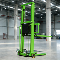 Chariot élévateur à palettes portable de petite taille, capacité de levage de 0,5/1T, hauteur de levage de 1,3/1,6m, moteur semi-électrique AC