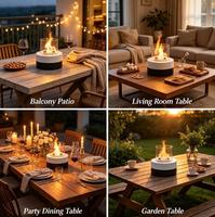 Brasero de table en métal au bioéthanol, foyer sans fumée, cheminée de table au bioéthanol pour la décoration intérieure/extérieure de la maison et du jardin