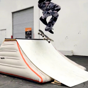 Pista da Skateboard Gonfiabile Ermetica e Resistente, <span class=keywords><strong>Halfpipe</strong></span> Pieghevole con Design Regolabile e Mobile per Allenamento in Giardino - Product Image 2