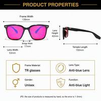 Kacamata Anti Cahaya Biru Sunray Structured Square TR Full Rim Frame Lensa Merah Berwarna U Slot Twin Dot Rivet Unisex OEM