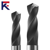 Foret hélicoïdal en carbure métrique KF, revêtement CVD, traitement de surface noir, résistant à l'usure, élimination efficace des copeaux, pointe fendue 120 pour