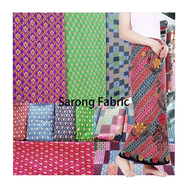 Fabriek Direct Custom Print Sarong Indian Indonesië Malaysia Hawaiian Thaise Traditionele Stof Batik Stof