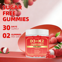 Complément alimentaire en gommes à la vitamine D3 5000 UI et K2 100 µg, saveur naturelle, marque privée OEM, vente en gros, pour le système nerveux et immunitaire