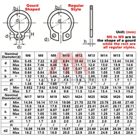 304 Stainless Steel External Circlip for Shaft Retaining Ring DIN471 Snap Ring M6-M30 Bright Passivated Finish
