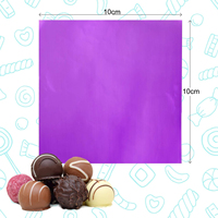 100 emballages en aluminium pour bonbons, 10x10cm, feuilles carrées colorées pour chocolats et bonbons faits maison