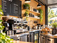 Conteneur de restaurant préfabriqué de 20 pieds, très demandé en Chine, transformé en cuisine extérieure avec équipement complet pour burgers