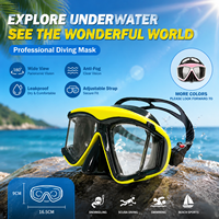 Masque de plongée professionnel pour adultes, verre trempé transparent, vision large, étanchéité garantie grâce à la jupe en silicone, pour la plongée sous-marine et le snorkeling