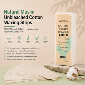 Bandes de cire en mousseline naturelle à marque privée, formule douce et écologique, taille personnalisée, sans additifs, pour poils épais - Product Image 3