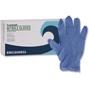 Guantes Desechables de Nitrilo Azules Boardwalk Serie 380, Sin Polvo, Tamaño Mediano, 4 Mil de Grosor, Uso General, 100/Caja - Product Image 4