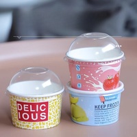 Vente en gros de gobelets en papier personnalisés avec impression de logo 4oz 6oz 8oz gobelets jetables pour crème glacée de différentes tailles avec impression de logo populaire