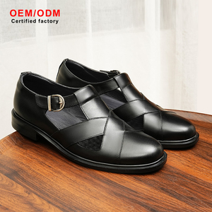 Sandales habillées en cuir véritable pour hommes, style nouveau, en cuir de vachette, imperméables, confortables, respirantes, ajourées, à enfiler, personnalisables OEM - Product Image 3