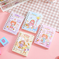 Carnet de notes A7 mini en spirale, mignon, à motifs de dessins animés, ligné, format poche, 80 feuilles, 80 g/m², papeterie Kawaii pour enfants, étudiants et école