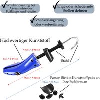 Arbre à chaussures en plastique unisexe Rangement 4 voies Taille variable UK 7-13 Extenseur pour largeur et longueur de chaussures pour pieds larges