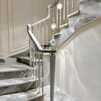Laiton à haute teneur en métal personnalisé moderne-rampe d'escalier rampe d'escalier intérieur balustres rampes rampe d'escalier