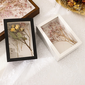 3D bóng hộp gỗ khung với thủy tinh trong suốt hoa hiển thị hình ảnh 3cm sâu khung kỷ niệm đám cưới hộp - Product Image 4