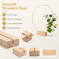 Support floral en métal doré élégant pour centre de table de mariage, décoration de couronne DIY avec base en bois