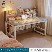 Bureau d'ordinateur en MDF durable et extensible avec étagère intégrée, design écologique pour étudiants, bureau à domicile et apprentissage