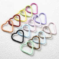 naona, grande boucle à ressort en alliage avec motif cœur, finition peinture pulvérisée, pour la randonnée, pendentif de sac, porte-clés, anneau, accessoire DIY