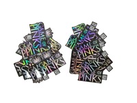 Autocollant holographique découpé sur mesure, étiquette en vinyle papier imprimée offset, finition brillante, étanche, avec gaufrage/débossage pour