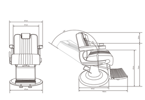 Sillón de Barbería Moderno de Lujo K, Base de Hierro Cromado, Rotación de 360 Grados, Bomba Hidráulica Potente, Silla de Estilista Resistente para Hotel - Product Image 5