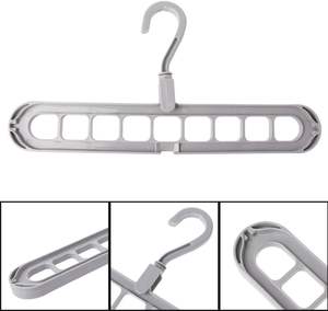 Estante de Almacenamiento Multifuncional de Plástico con Nueve Orificios, Percha Mágica Plegable para Ropa - Product Image 3