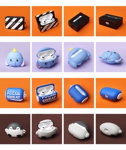 Étui pour écouteurs Airpods 1/2 Airpods Pro 3, design mignon et tendance, nombreux motifs de dessins animés, silicone souple anti-chute avec crochet - Product Image 6