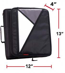 Muestra gratis BSCI Gran capacidad 2 pulgadas 3 anillos Carpeta con cremallera Capacidad para computadora portátil de 15 pulgadas, Mango para suministros de oficina y escuela - Product Image 6