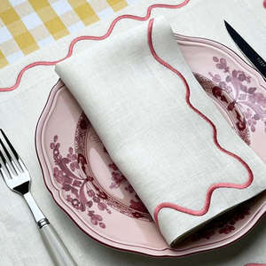 ผ้าเช็ดปากขอบผ้าลินินปักลายเป็น100% ฝรั่งเศส - Product Image 4