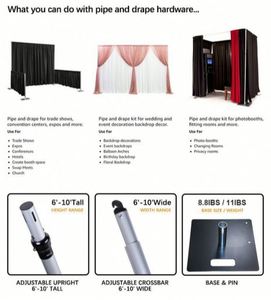 Kit de rideaux de fond réglables de 1,8 m à 6 m pour événements et conventions – Kits de quincaillerie Pipe and Drape en gros - Product Image 5