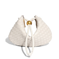 Sac à bandoulière décontracté ZPT039 WEEKS de luxe, tendance mode, petit sac tissé en forme de dumpling, fermeture éclair, en PU et polyester, capacité 1-1,9L pour femme