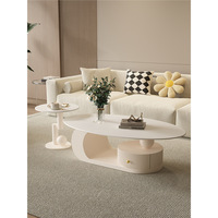 Table basse ovale moderne décorative avec plateau en verre et structure en fer, table d'appoint pour petit salon, mobilier de maison
