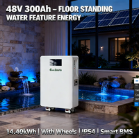 Baterai LiFePO4 48V 14kWh 300Ah untuk Sistem Surya All in One yang Dipasang di Dinding dengan Roda