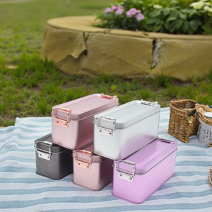 Tùy chỉnh cấp thực phẩm tinplate hình chữ nhật Hộp Ăn Trưa Biscuit <span class=keywords><strong>tin</strong></span> cho bánh sandwich Cookie bao bì kim loại - Product Image 1