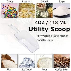 Vente en gros pour petites commandes : Cuillère en plastique transparente à fond plat de 4 oz pour cuisine, garde-manger, aliments pour animaux, lessive, seaux à glace, farine, sucre - Product Image 1