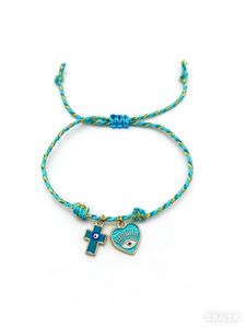 LC20260197 Braccialetto Intrecciato Regolabile con Cordino di <span class=keywords><strong>Preghiera</strong></span>, Occhio di Allah e Croce di Gesù per Uomo e Donna - Product Image 3