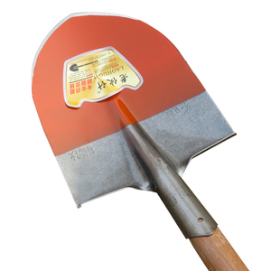 Vieux copain, grande pelle à pointe pointue, pelle de couleur naturelle renforcée, manche en bois massif allongé, orange petit et - Product Image 4