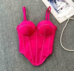 Vente en gros usine – Nouveau corset moulant rétro en maille pour <span class=keywords><strong>femme</strong></span>, style basique et tendance, idéal pour l'été - Product Image 5