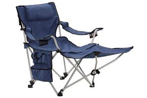 Chaise de <span class=keywords><strong>camping</strong></span> portable de luxe avec refroidisseur intégré, <span class=keywords><strong>fauteuil</strong></span> pliable en tissu avec repose-pieds - Product Image 4