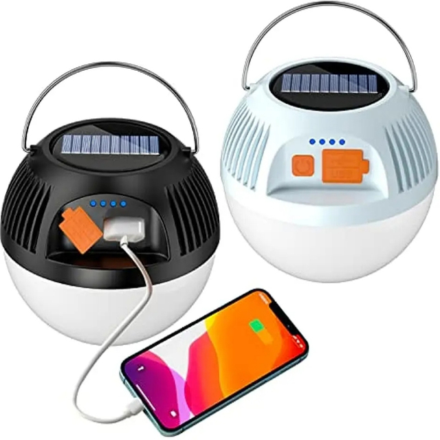 Solar Charging Outdoor Hanging IP54 Waterproof Emergency Power Bank Rechargeable Tent Home Led Lighting Lantern Camping Light