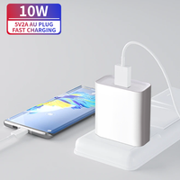 Chargeur rapide 5V2A 10W QC3.0 avec prises AU, US, EU, UK, adaptateur secteur OEM ODM pour écouteurs, téléphone portable, montre connectée