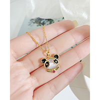OYA Nouveau Design Bijoux Panda Plaqué Or en Acier Inoxydable 316L Mode Animal Mignon Panda Ours Pendentif Collier