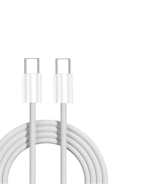 Fast Charging Data Cable Suitable for Apple 15/16 Macaron Braided C to C Mobile Phone Charging Cable 60W
