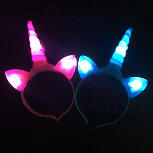Diadema LED con diseño de unicornio, diadema luminosa para decoración de fiestas de cumpleaños y bodas - Product Image 2