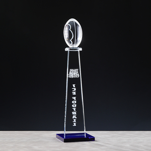 Nuevo Trofeo de Cristal MVP para Fútbol Americano, Copa de Fútbol de Cristal Transparente Personalizada para Campeones de Ligas - Product Image 1
