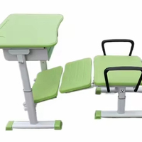 Chaise d'école individuelle moderne et confortable en plastique vert, ensemble chaise de bureau portable pour la formation et l'étude des élèves et des enfants